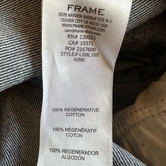 FRAME Low Slung Barrel Jeans, 100% Regenerative Cotton. Tailored. Retail: $298 - Picture 7 of 9